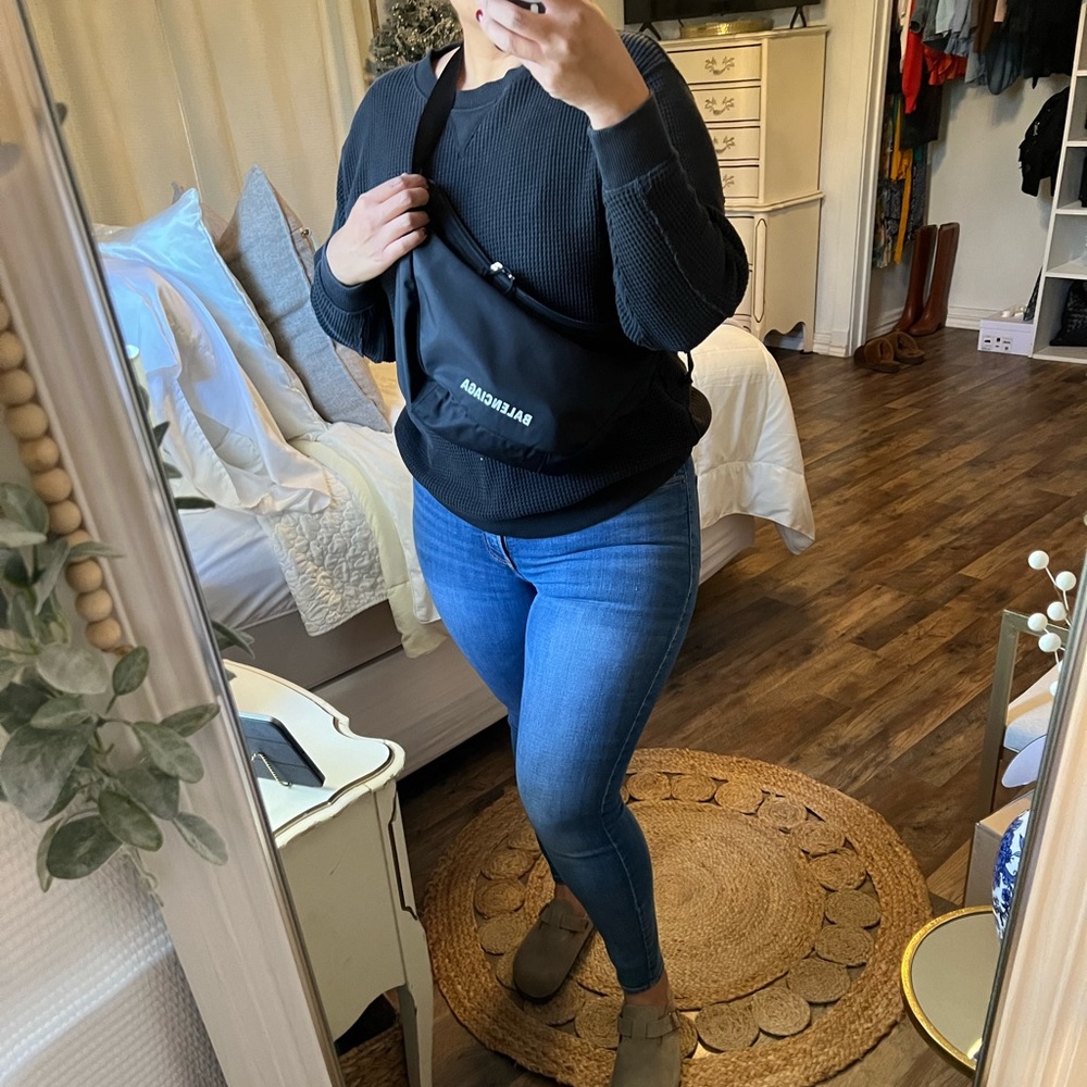 Balenciaga nylon wheel shoulder bag